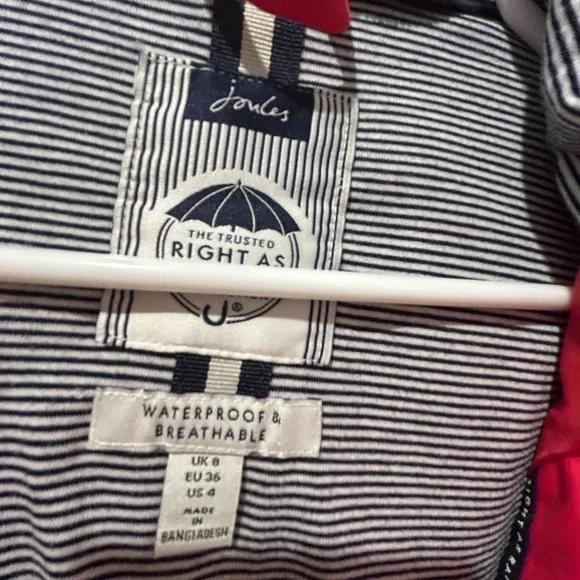 Joules waterproof rain jacket, women’s US 4, UK8, red coat - Picture 5 of 7